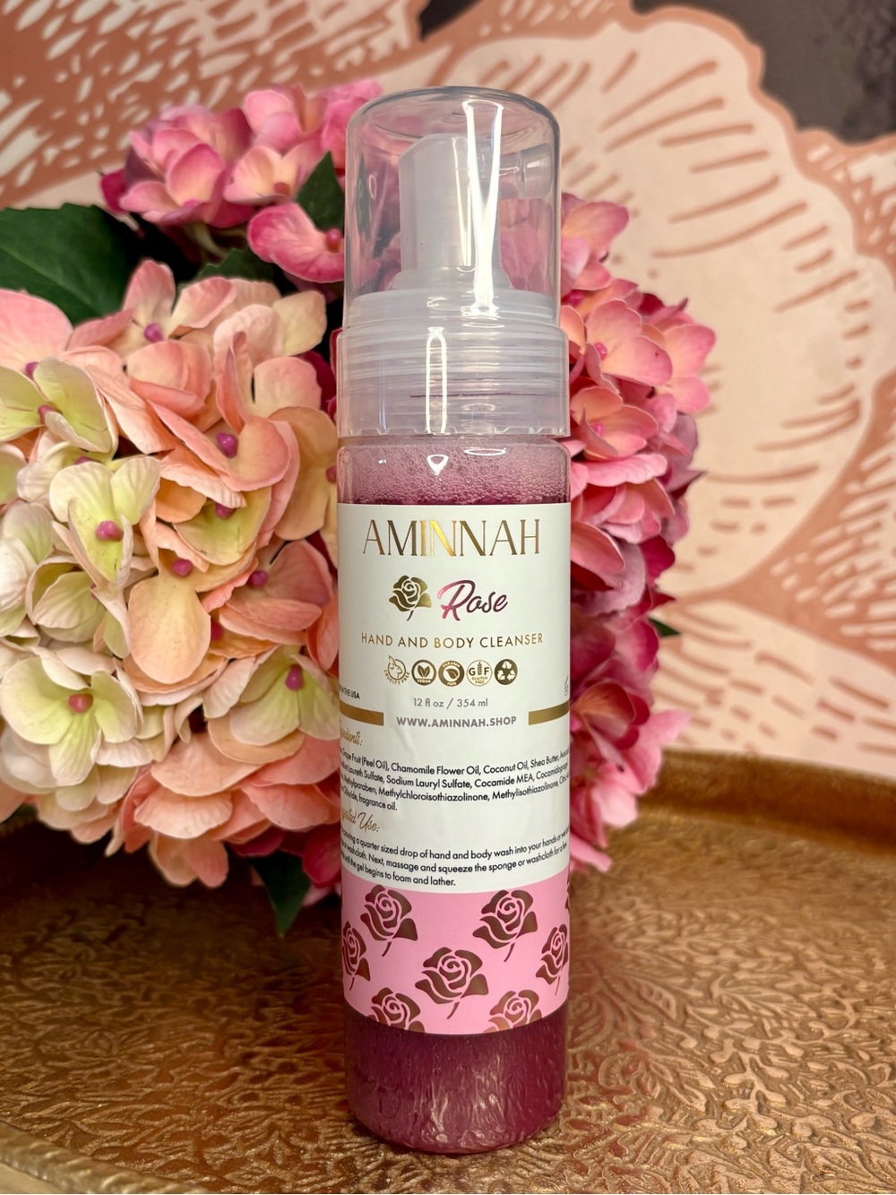 AMINNAH Foaming Hand & Body Cleanser - Rose
